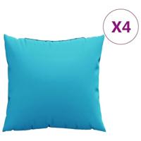 VidaXL Spreidkussens effen 4 pcs turquoise 40 x 40 cm polyester stof - thumbnail