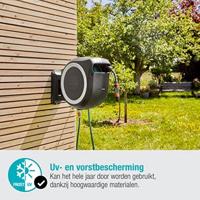 Gardena wandslangenbox 25 meter rollup wit - thumbnail