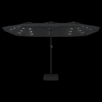 Parasol dubbel dak met LED 449x245 cm antracietkleurig - thumbnail