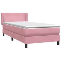 Boxspring met matras fluweel roze 90x210 cm - thumbnail
