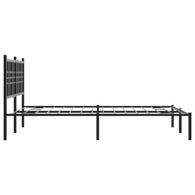 Bedframe met hoofdbord metaal zwart 140x200 cm - thumbnail