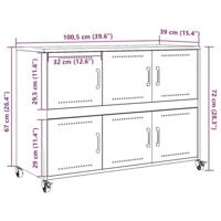 Dressoir 100,5x39x72 cm staal antracietkleurig - thumbnail