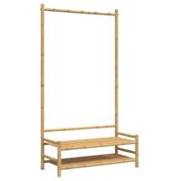 Kledingrek met schappen 103x40x183 cm bamboe - thumbnail