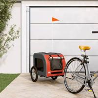 VidaXL Hondenfietstrailer oxford stof en ijzer oranje en grijs - thumbnail