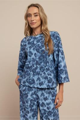 Studio Anneloes Ilja Leopard Top 13577 T-shirt Korte Mouw 6400 Jeans