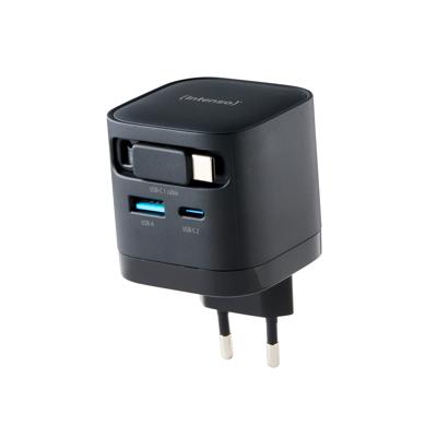 Intenso Intenso Power Adapter W65ACIC GaN black USB-oplader 65 W 1x USB-C Quick Charge 4.0 Zwart Thuis