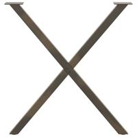 Eettafelpoten 2 st X-vormig 70x(72-73) cm staal naturel - thumbnail