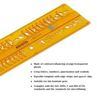 Aristo AR-5301/7 Lettersjabloon 7mm H-profiel Schriftvorm B Recht - thumbnail