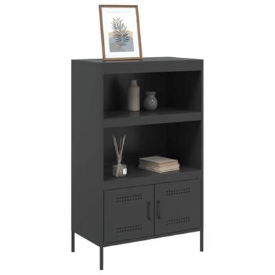 Hoge kast 68x39x113 cm staal zwart