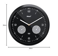 Mebus 52825 Zendergestuurd Wandklok 260 mm x 42 mm Zwart - thumbnail
