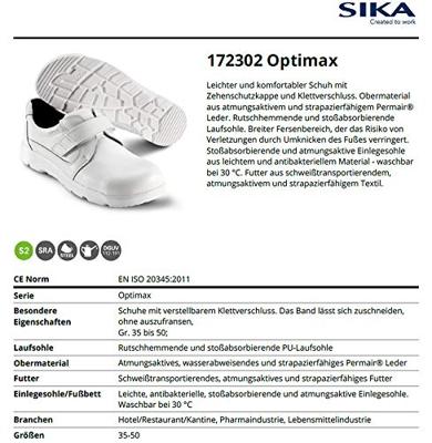 SIKA 172302 OptimaX Schoen met Klittenband S2 Wit - Maat 44 - 16.089.063.44