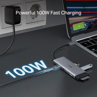 TP-Link UH7021C USB C-hub, PD100W, 4K 60Hz HDMI, 1×USB C, 2× USB A, SD- en microSD-kaarten tot 200 MB/s, plug and play, compatibel met MacOS, Windows, Linux, iPad OS, iOS, Android - thumbnail