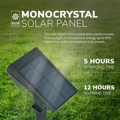 Set van 4 Odessa solar prikspots - Incl. Schemerschakelaar - 6000K daglicht wit - 2 lichtstanden - 300 lumen - 6-12 uur brandtijd - Kantelbaar - IP65 waterdicht - thumbnail