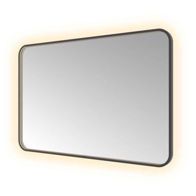 Spiegel Hotbath &MORE 80x120 cm LED-Verlichting Spiegelverwarming Rechthoek Afgerond Geborsteld Zwart PVD Spiegel Hotbath &MORE 80x120 cm LED-Verlichting Spiegelverwarming Rechthoek Afgerond Geborsteld Zwart PVD