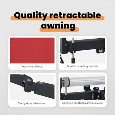 VidaXL Inklapbaar zonnescherm rood 350 x 200 cm stof VidaXL Inklapbaar zonnescherm rood 350 x 200 cm stof