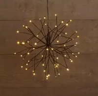 Kerstverlichting Led Ster flash 30cm 63 lampjes - Warm Wit - thumbnail