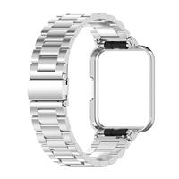 Stalen schakelband met case - Zilver - Xiaomi Redmi Watch 2 (Lite) - thumbnail