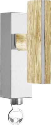 Formani Piet Boon TWO PBT22-DKLOCK draaikiepgarnituur afsluitbaar - mat RVS/eikenhout