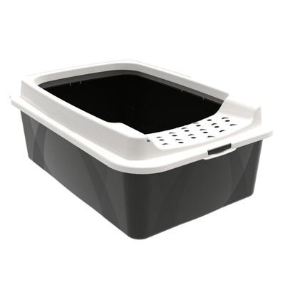 Rotho Eco Bonnie Kattenbak met Boveningang M Zwart/Zand Rotho Eco Bonnie Kattenbak met Boveningang M Zwart/Zand