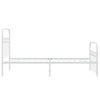 Bedframe met hoofd- en voeteneinde metaal wit 90x200 cm - thumbnail