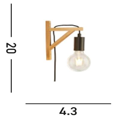 Searchlight Wandlamp HoutWoody - EU95042BR