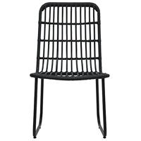 Tuinstoelen 2 st poly rattan zwart - thumbnail