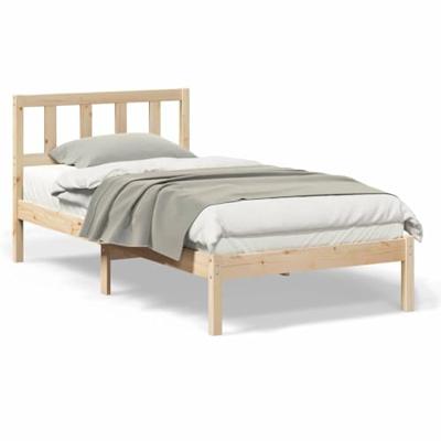 Bedframe met hoofdeinde Bruin 100 x 200 cm Massief grenenhout