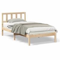 Bedframe met hoofdeinde Bruin 75 x 190 cm Massief grenenhout - thumbnail