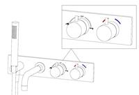Style inbouw badthermostaat muur geborsteld koper - thumbnail