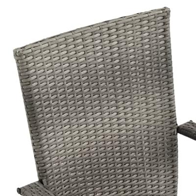 Tuinstoelen stapelbaar 6 st poly rattan grijs