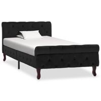 Bedframe fluweel zwart 90x200 cm - thumbnail