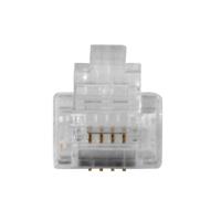 ACT TD104 RJ11 (6P/4C) Modulaire Connector | Platte Kabel - 25 stuks - thumbnail