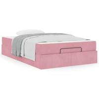 Bedframe met matras met matras 2 pcs Roze Fluweel - thumbnail