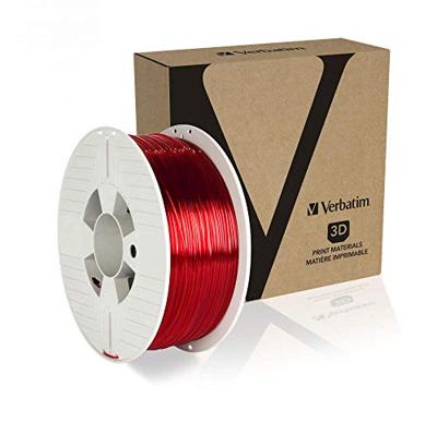 Verbatim 55054 55054 Filament PETG 1.75 mm 1 kg Rood (transparant) 1 stuk(s) Verbatim 55054 55054 Filament PETG 1.75 mm 1 kg Rood (transparant) 1 stuk(s)