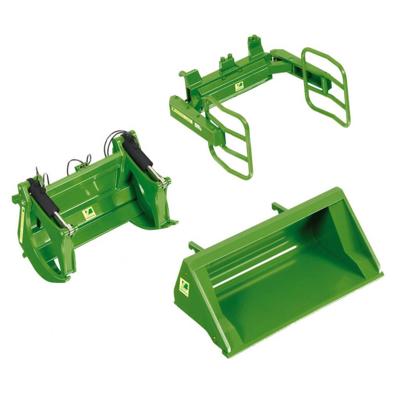 Wiking Accessoireset voorlader - set A 'Bressel & Lade' groen 1:32