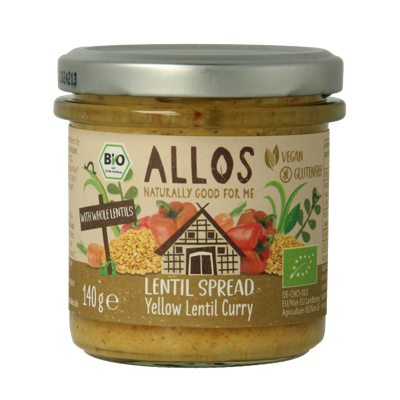 Allos Linzenspread Gele Linzen Curry