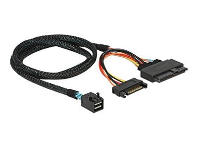 DeLOCK 0.75m, SFF-8643/U.2 SFF-8639+SATA - Serial Attached SCSI (SAS) kabels (SFF-8643/U.2 SFF-8639+SATA, SFF-8643, U.2 SFF-8639, Zwart)