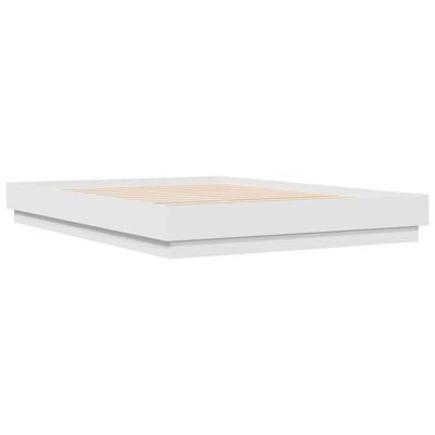 Bedframe bewerkt hout wit 140x200 cm - thumbnail