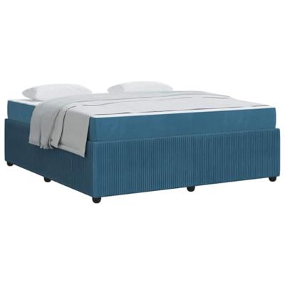 Bedframe met matras met matras Blauw 180 x 200 cm Fluweel
