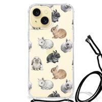 Case Anti-shock voor Apple iPhone 15 Konijntjes - thumbnail