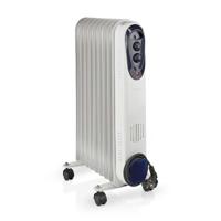Nedis htoi30wt9 mobiele olieradiator 800 / 1200 / 2000 w 9 vinnen instelbare thermostaat 3 warmte standen omvalpreventie wit - thumbnail