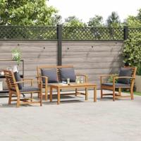 Tuinbankenset 4 pcs Naturel Massief Teakhout - thumbnail