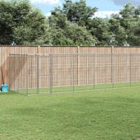 vidaXL Hondenkennel met dak 21,78 m² gegalvaniseerd staal, kennel, hondenhok, hondenhuis, kennels, hondenhokken, hondenhuizen, hondenverblijf - thumbnail