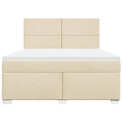 Boxspring met matras stof crèmekleurig 180x200 cm