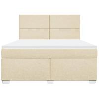 Boxspring met matras stof crèmekleurig 180x200 cm - thumbnail