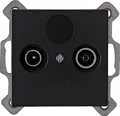 KOPP - Televisie/Radio Contactdoos - Wandcontactdoos Coax - Athenis HK07 - Inbouw - Mat Zwart