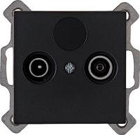 KOPP - Televisie/Radio Contactdoos - Wandcontactdoos Coax - Athenis HK07 - Inbouw - Mat Zwart - thumbnail