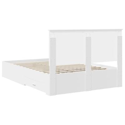 Bedframe met hoofdeinde met lade Wit 140 x 190 cm Bewerkt hout
