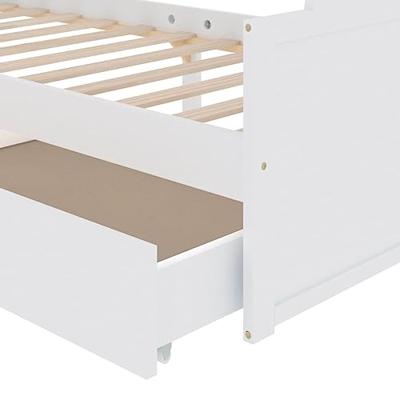 Bedframe met lades massief grenenhout wit 90x200 cm Bedframe met lades massief grenenhout wit 90x200 cm