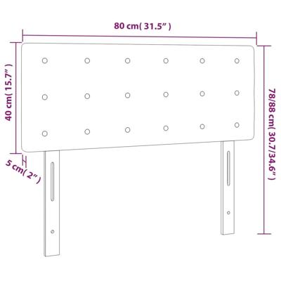 Hoofdbord LED 80x5x78/88 cm fluweel lichtgrijs